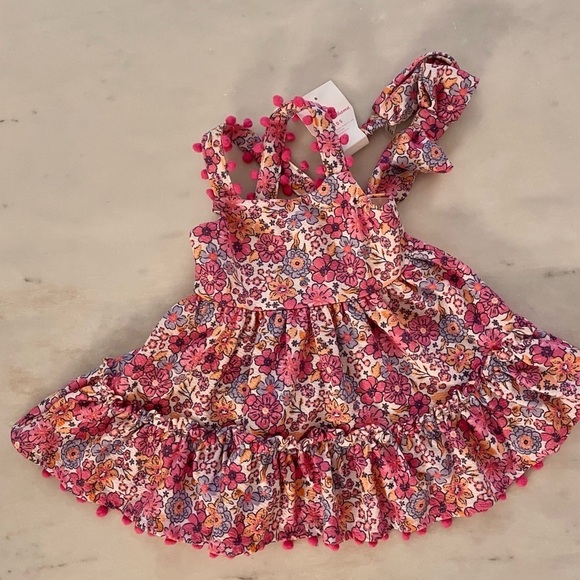 NWT Tommy Bahama Pink Floral Dress Size 12 Months - Picture 4 of 13